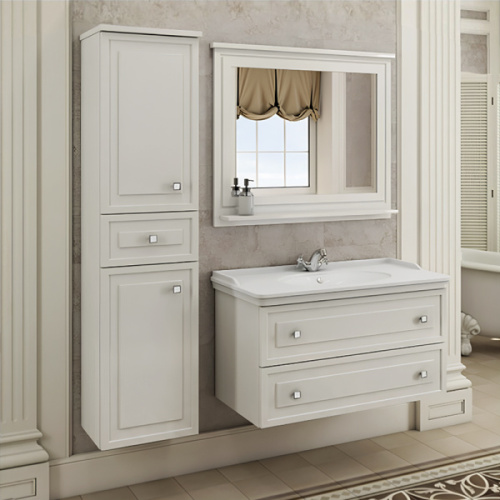 Зеркало Comforty Феррара 100 см белый глянец - фото 2
