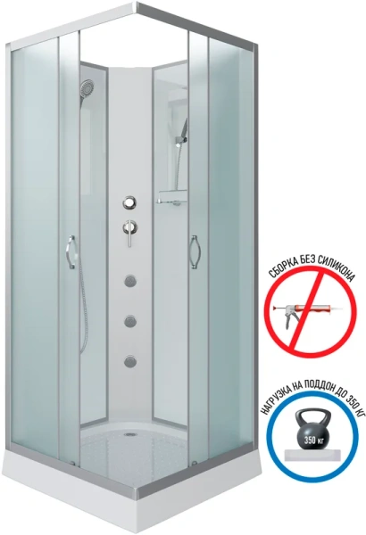 Душевая кабина Niagara Classic 90х90 см с гидромассажем, квадратные - фото 2