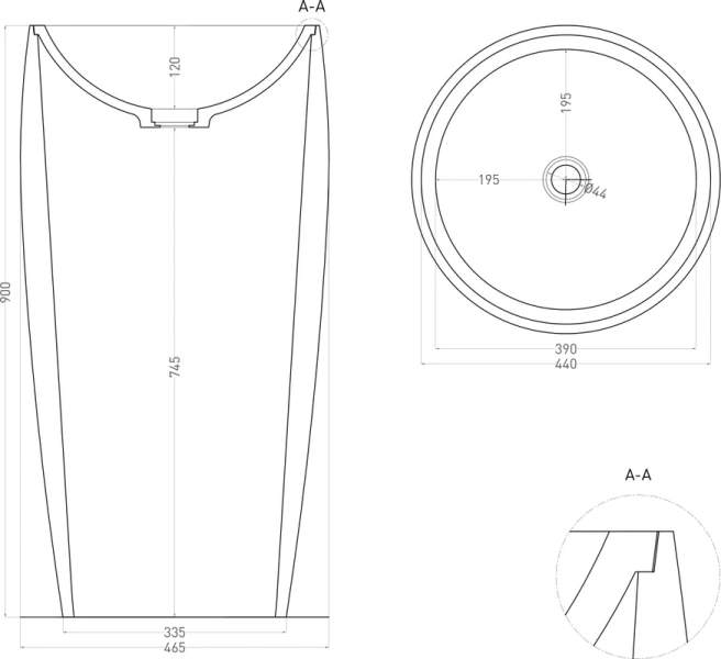 Раковина напольная Salini Armonia 03 белый матовый - фото 4