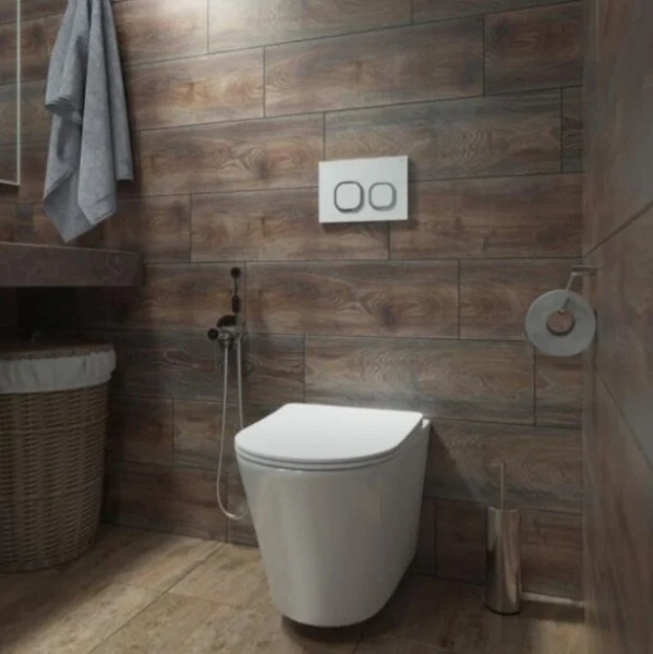 Клавиша смыва IDDIS Uniglass белая/кольца хром - фото 2