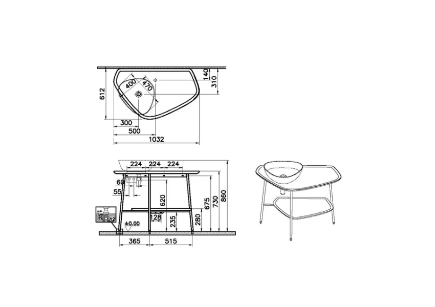 Консоль для раковины VitrA Plural 100 см правосторонняя, нет в наличии - фото 2