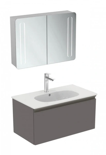 Тумба под раковину подвесная Ideal Standard Tesi 80 см серо-коричневый темный матовый, современная, hi-tech - фото 3