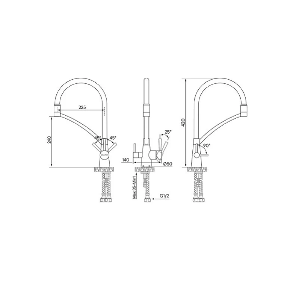 Смеситель для кухни Paulmark Siegen Si213111 с питьевой водой и гибким изливом - фото 3