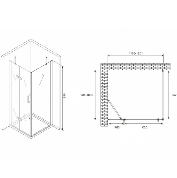 Душевой уголок Abber Zart 120х100 см профиль хром - фото 2