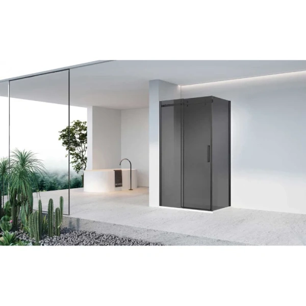 Душевой уголок Vincea Como-N 120х90 см профиль черный стекло тонированное, недорогие, стеклянные, угловые, без поддона - фото 6