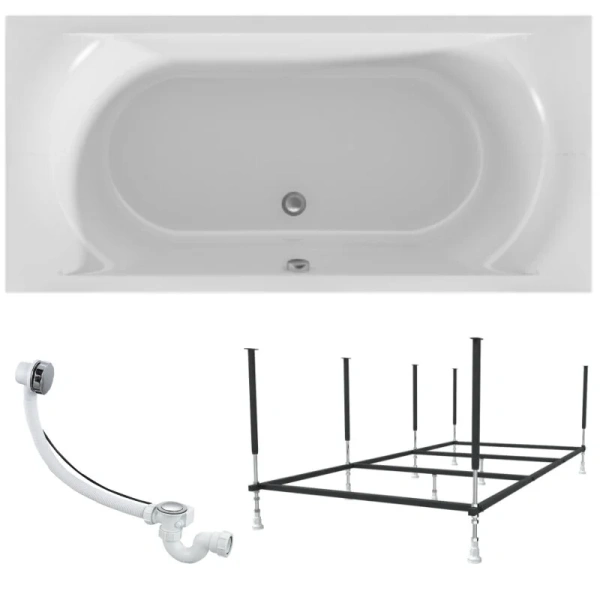 Ванна акриловая 1MarKa Esma 01эс1990кс2+, 190 x 90 см, цвет белый - фото 4