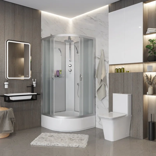 Душевая кабина Niagara Classic 90x90 см полукруглая, со средним поддоном - фото 3