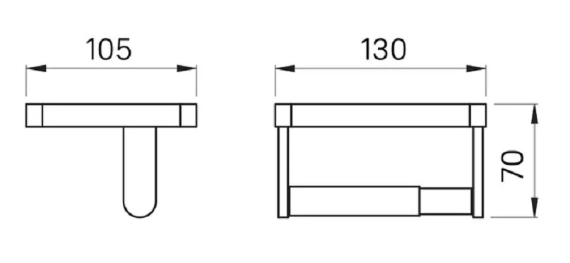 Бумагодержатель IDDIS On-X с полкой из черного камня, современные, hi-tech - фото 2