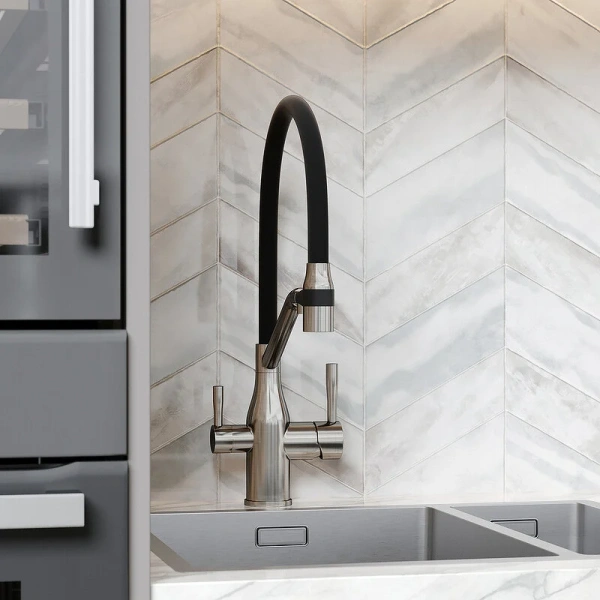 Смеситель для кухни Sancos Orta никель, на мойку, на столешницу - фото 6