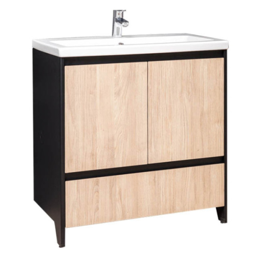 Тумба под раковину напольная Velvex Klaufs 80 см черная/шатане, в наличии - фото 2