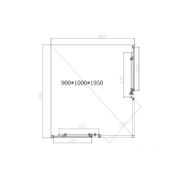 Душевой уголок Vincea Slim-N 100х90 см профиль черный стекло тонированное - фото 3