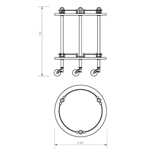 Столик на колёсиках Migliore Cristalia хром - фото 2