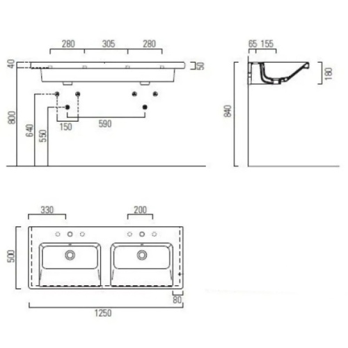 Раковина двойная GSI Norm 8625 - фото 2