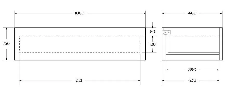 База под металлический каркас подвесная Cezares Cadro 100 см черная index_1 - фото 3