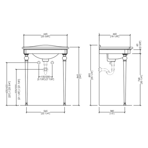Раковина консоль Devon & Devon Westminster IBLI(1)F 70 см пристенная - фото 2