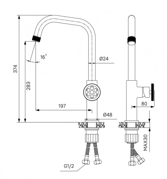 Смеситель для кухни IDDIS Grange черный, для кухни - фото 2