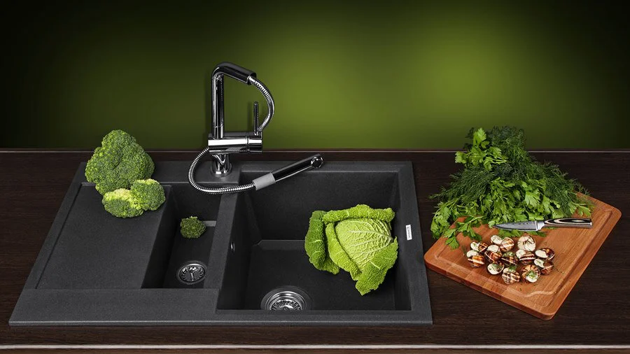 Мойка для кухни Omoikiri Sakaime 78-2-BL 78 см черная, врезные - фото 2