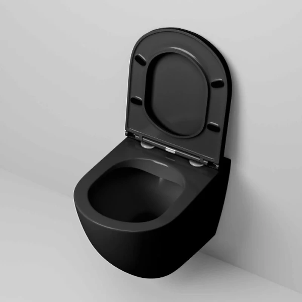Унитаз подвесной Grossman черный матовый, безободковые, сиденье с микролифтом , с антивсплеском - фото 5