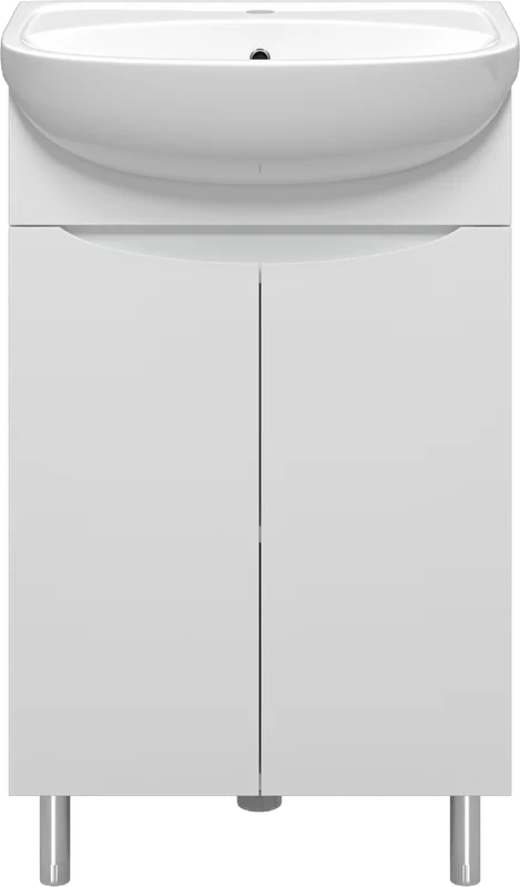 Тумба под раковину напольная Misty Смайл 50 см белая - фото 1