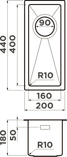 Мойка для кухни Omoikiri Taki 20-U/IF-GB 20 см графит, врезные - фото 2