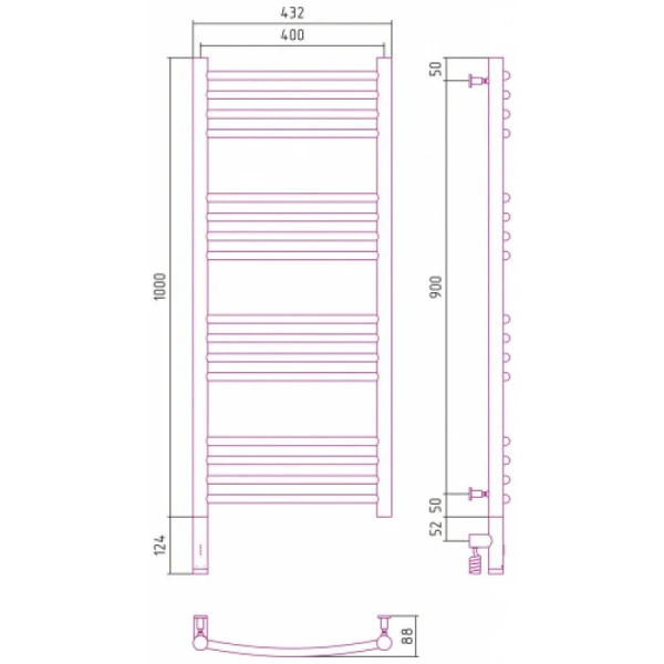 Полотенцесушитель электрический Сунержа Богема 3.0 40х100 см левый золотой шелк, современные, hi-tech - фото 2