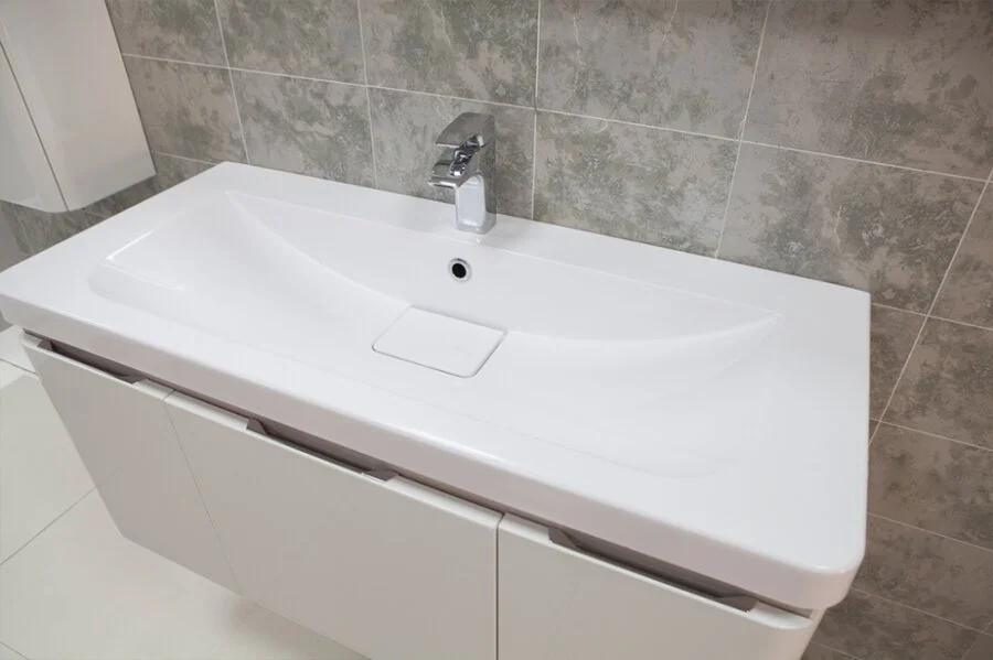 Тумба под раковину подвесная Акватон Шерилл 85 см белая, современная, hi-tech - фото 3