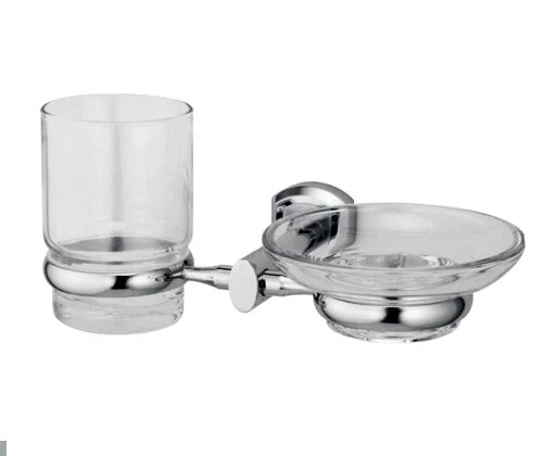 Стакан для ванной и мыльница WasserKRAFT Oder хром - фото 1