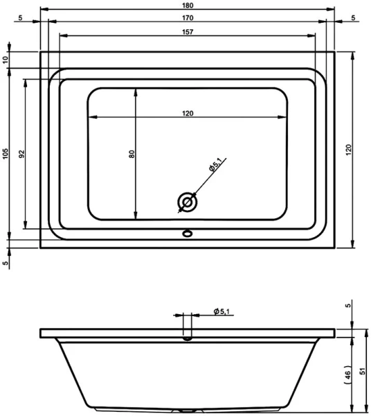 Ванна акриловая Riho Castello 180х120 см белая, современныe, hi-tech - фото 3