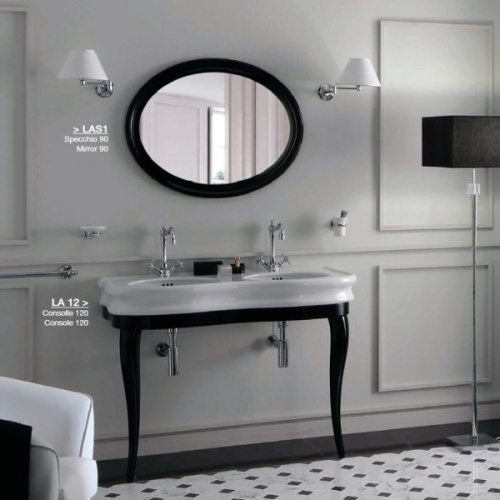 Зеркало Simas Lante 62 см черное глянцевое, в раме - фото 4