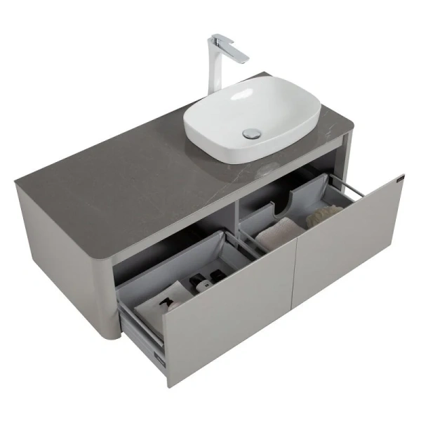 Тумба с раковиной подвесная Black&White Universe 120 см правосторонняя, 120 см - фото 6