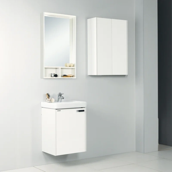 Шкаф подвесной Акватон Йорк 56 см белый/выбеленное дерево - фото 2