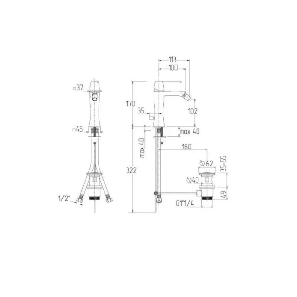 Смеситель для биде Migliore Opera 190 однорычажный - фото 2