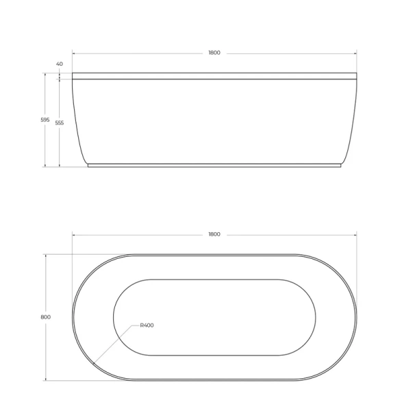 Передняя панель Cezares Metauro 180 см серая матовая, в наличии - фото 2