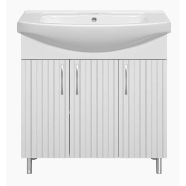 Тумба под раковину напольная Misty Изео 85 см белая - фото 1