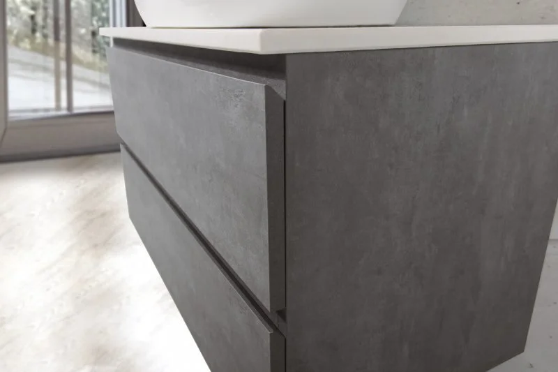 Тумба под раковину подвесная BelBagno Luce 60 см stucco cemento, современная, hi-tech, лофт - фото 3