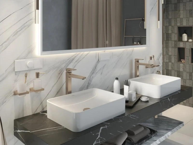 Раковина Hansgrohe Xuniva Q 55 см белая, в форме чаши, прямоугольной формы - фото 5