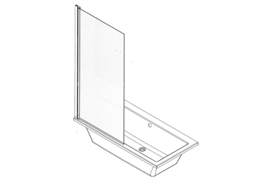 Шторка для ванны Jacob Delafon Struktura 80х140 см реверсивная профиль хром - фото 2