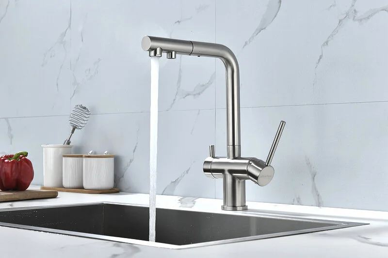 Смеситель для питьевой воды Paulmark Serpentine никель, однорычажные, двухрычажные - фото 8