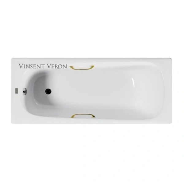Чугунная ванна Vinsent Veron Concept VCO1507042H/VH0012GD, 150 x 70 см, ручки золото, цвет белый - фото 3