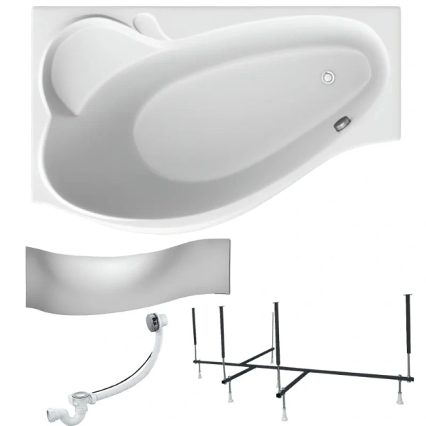 Ванна акриловая 1MarKa Gracia 01гр1590лкп/01гр1590пкп, 150 x 90 см, левая/правая, цвет белый index_1 - фото 10