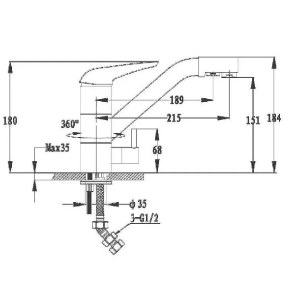 Ванна из искусственного камня Migliore Milady 185х82 см фурнитура хром - фото 2