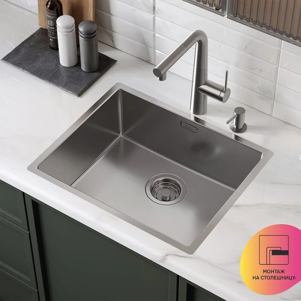 Мойка для кухни IDDIS Prime 54 см сатин, матовая нержавейка - фото 5