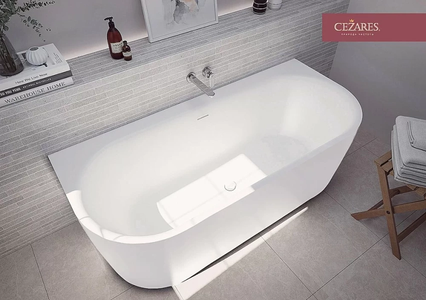 Ванна акриловая Cezares Metauro 180x80 см белая глянцевая - фото 1