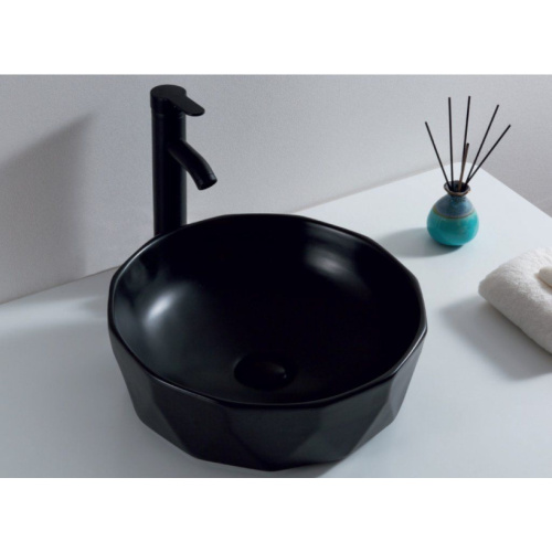 Раковина BelBagno 41 см накладная, черная, одинарные - фото 8