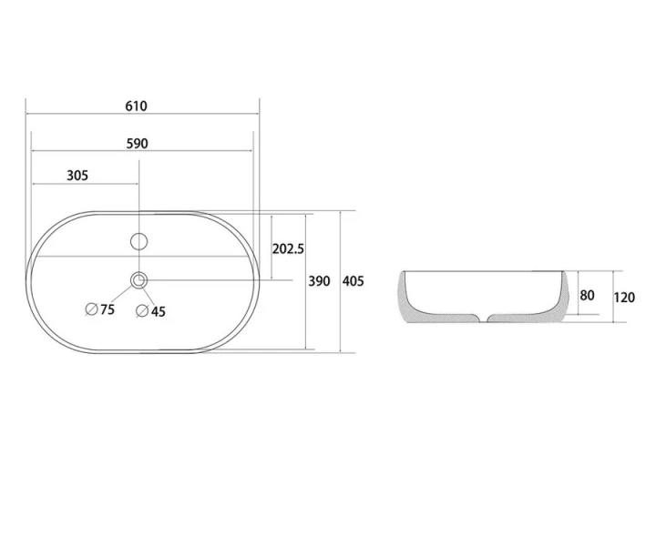 Раковина Abber Bequem 61 см белая, современные, hi-tech - фото 2