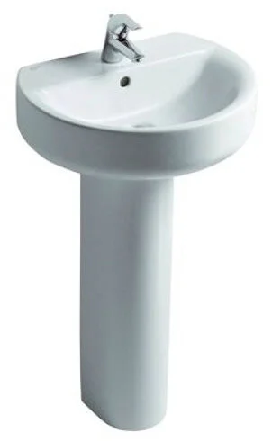 Раковина Ideal Standard Connect 55 см с отверстием под смеситель, подвесные, на полупьедестал, на пьедестал, пристенные - фото 3