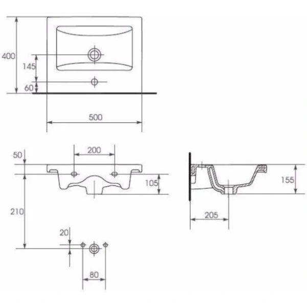 Раковина мебельная Style Line Como 50 см белая, в наличии - фото 2