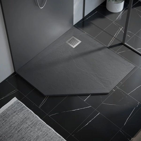 Душевой поддон Vincea 90x90 см из искусственного камня серый - фото 3