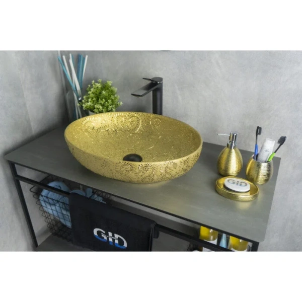 Раковина GID Lago Nc444 51 см золото, 50 см - фото 6