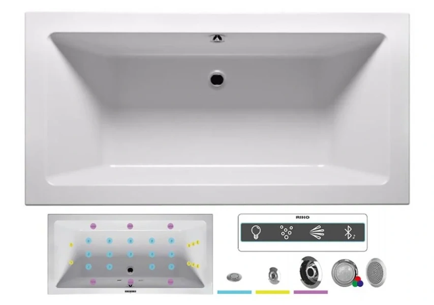 Ванна гидромассажная Riho Lusso 170 x 75 см, JOY - фото 1